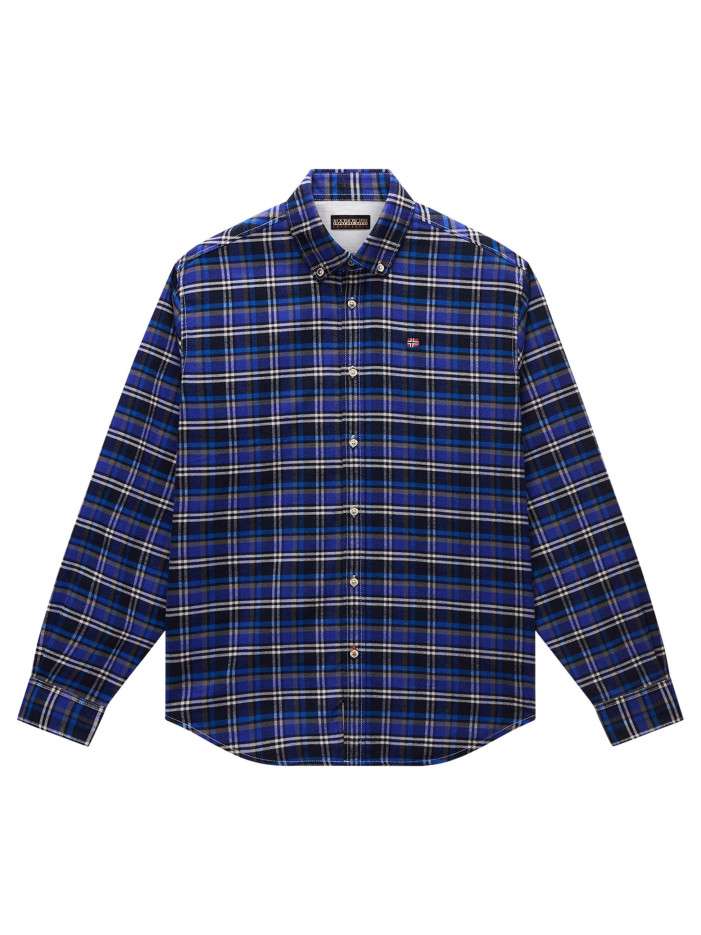 Chemise en flanelle bleue à...