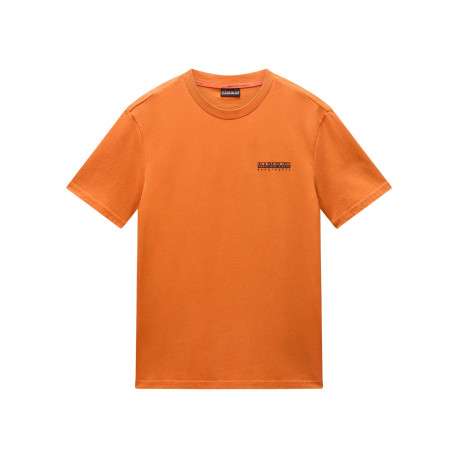 T-shirt en coton orange à logo imprimé avec une coupe droite et un col rond