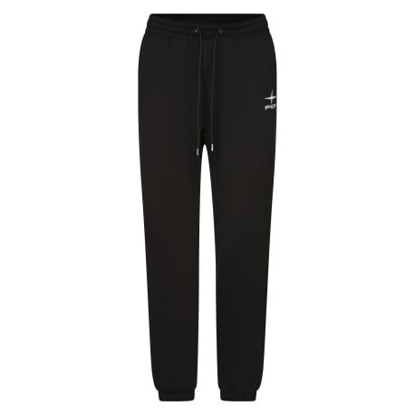 Pantalon de jogging en coton noir uni à coupe ajustée et à taille élastiquée