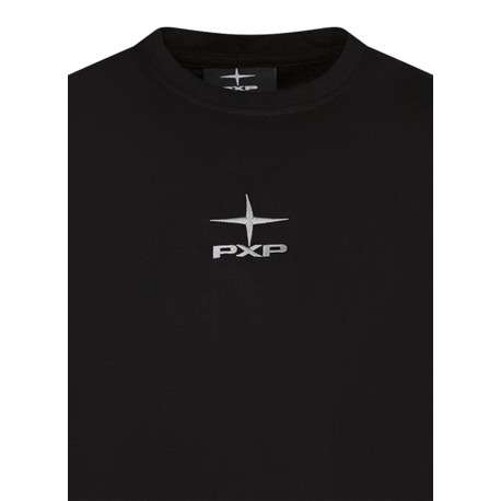 T-shirt en coton noir avec un logo brodé à col rond et à manches courtes - Image 3