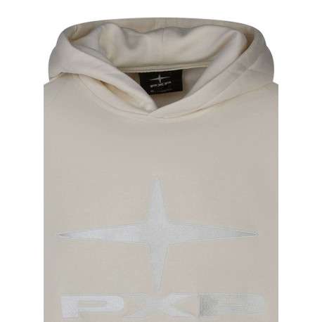 Sweat écru brodé avec une broderie sur la poitrine et à col à capuche - Image 3