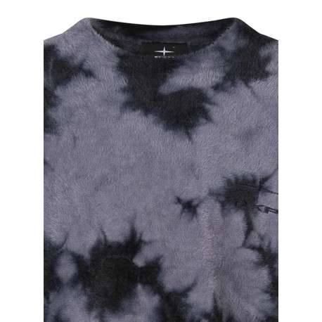 Pull gris brodé effet lainage avec un col rond et des manches longues - Image 5