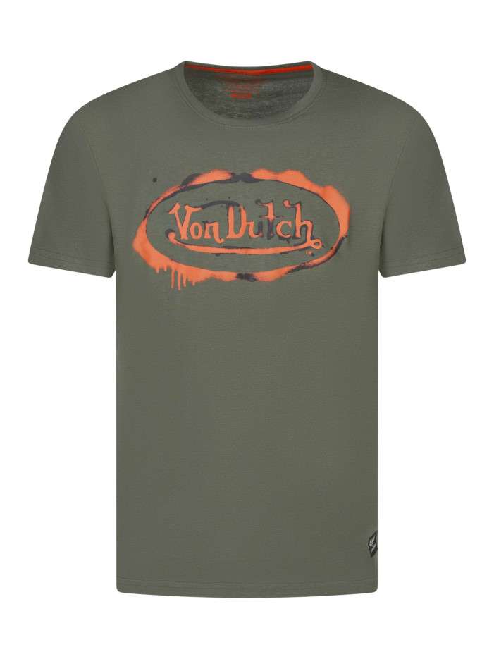 T-shirt en coton kaki avec...