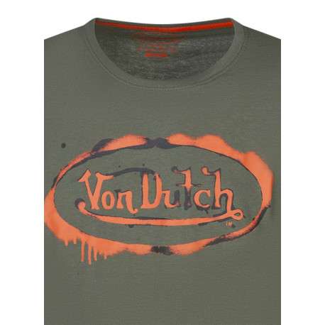 T-shirt en coton kaki avec le logo imprimé et une coupe droite - Image 3