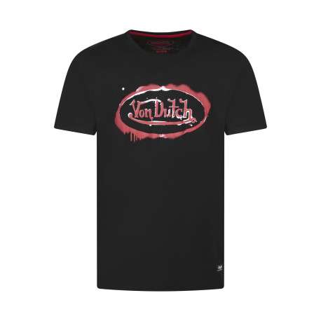 T-shirt en coton noir avec le logo imprimé et une coupe droite