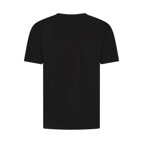 T-shirt en coton noir avec un imprimé tête de mort et un col v - Image 2