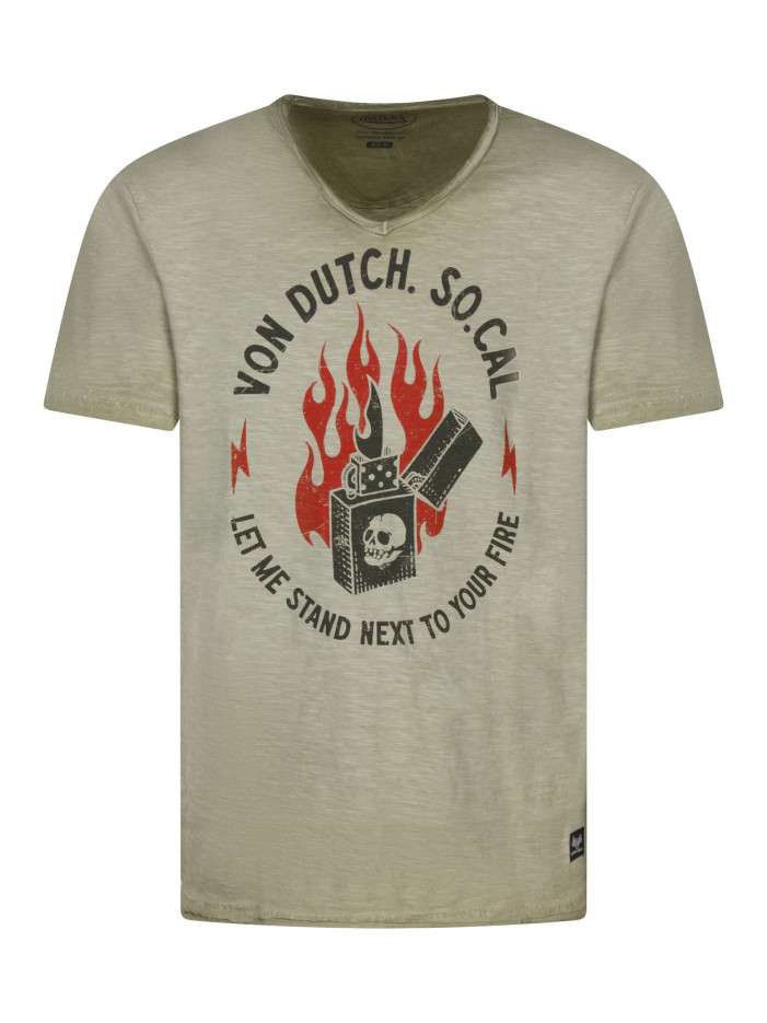 T-shirt en coton kaki clair...