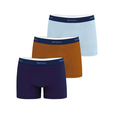 Lot de 3 boxers classiques en coton camel avec le nom de la marque