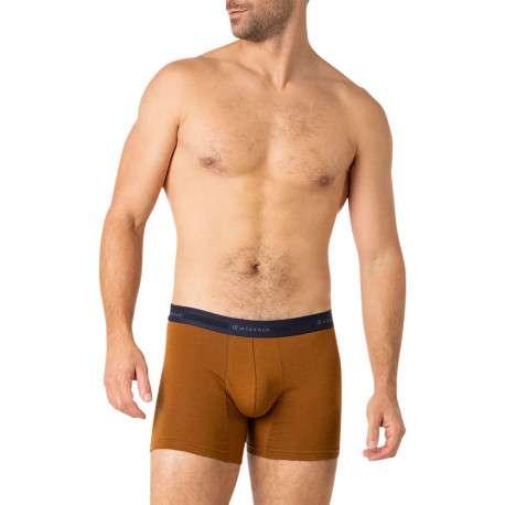 Lot de 3 boxers classiques en coton camel avec le nom de la marque - Image 3