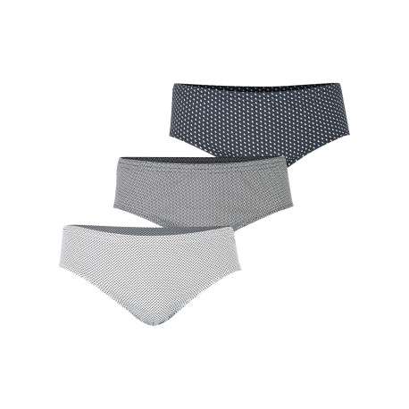 Lot de 3 slips en coton tricolores à taille haute avec des minis motifs imprimés
