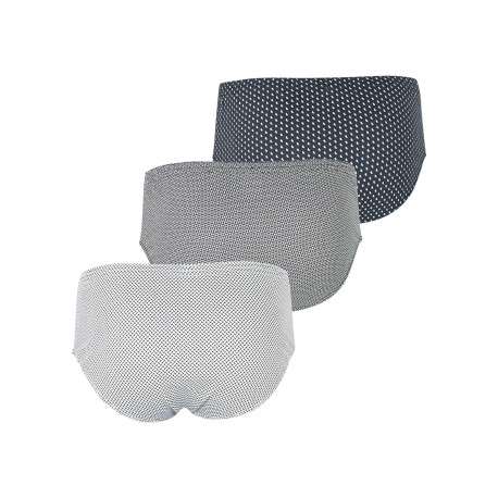 Lot de 3 slips en coton tricolores à taille haute avec des minis motifs imprimés - Image 2