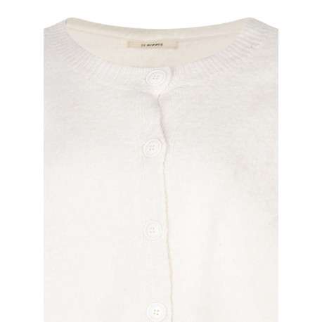 Cardigan beige et brodé aux manches, à col rond et à manches longues - Image 3