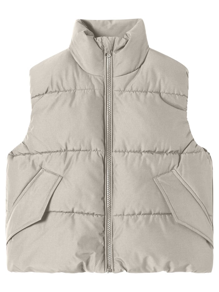 Doudoune beige unie sans...