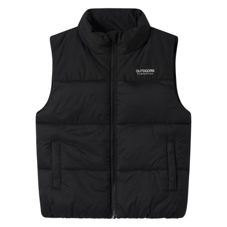 Doudoune noire unie sans manches pourvue d'un col montant