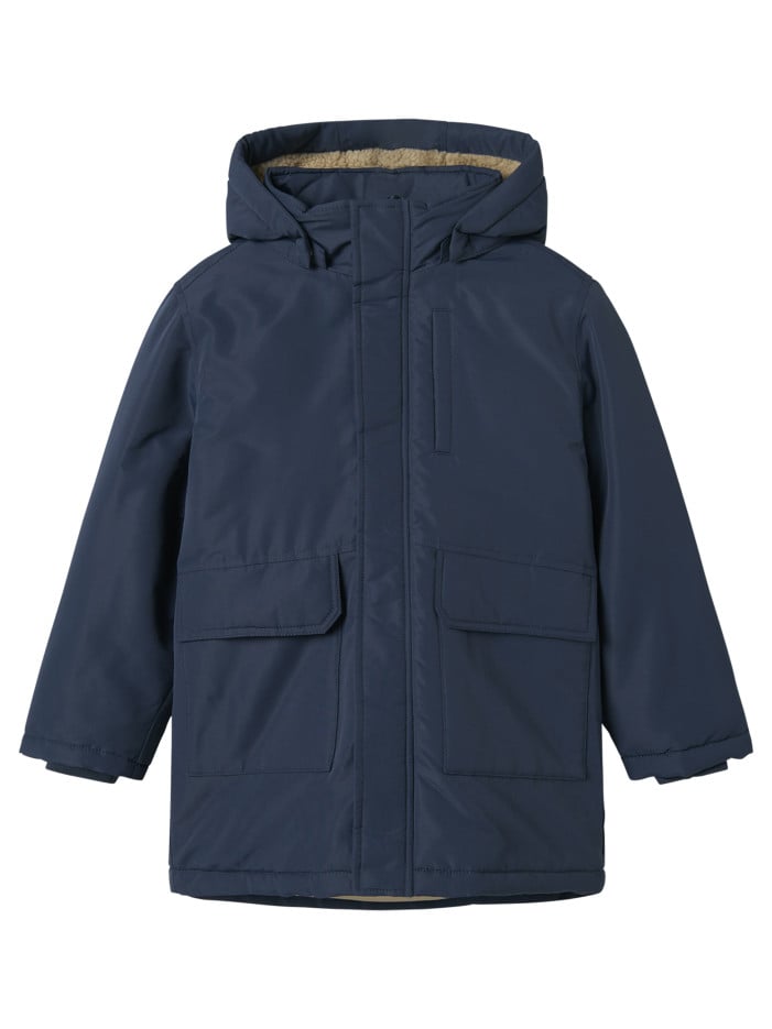 Parka marine unie pourvue...