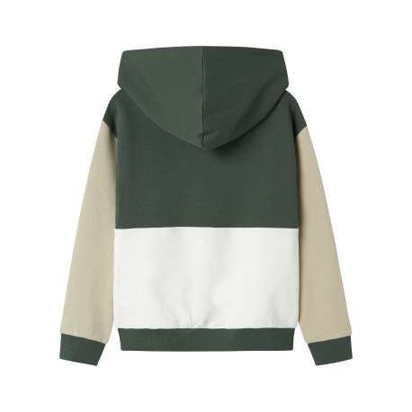 Sweat en coton biologique vert imprimé à l'avant avec un col à capuche - Image 2