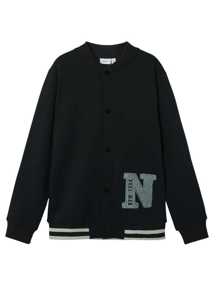 Sweat noir boutonné pourvu...