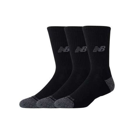 Lot de 3 paires de chaussettes hautes noires unies avec logo imprimé