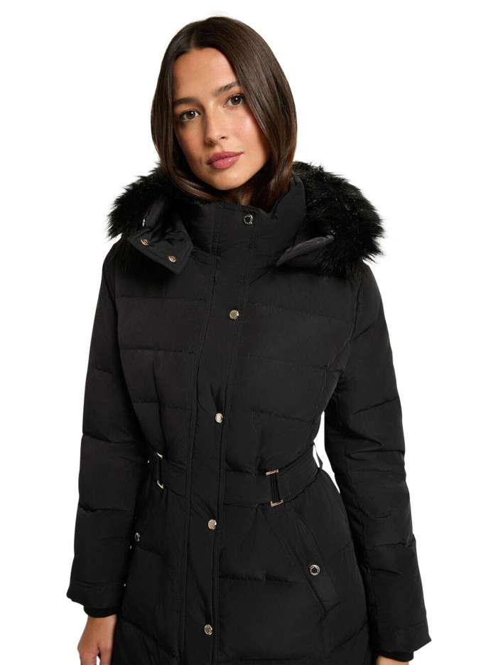 Doudoune Benetton Fille - Fausse Fourrure Tissée Verte, Taille 158 - Occasion Comme Neuve