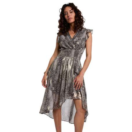 Robe longue bronze sans manches ornée d'un motif peau de serpent - Image 2