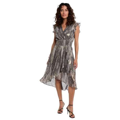 Robe longue bronze sans manches ornée d'un motif peau de serpent - Image 5