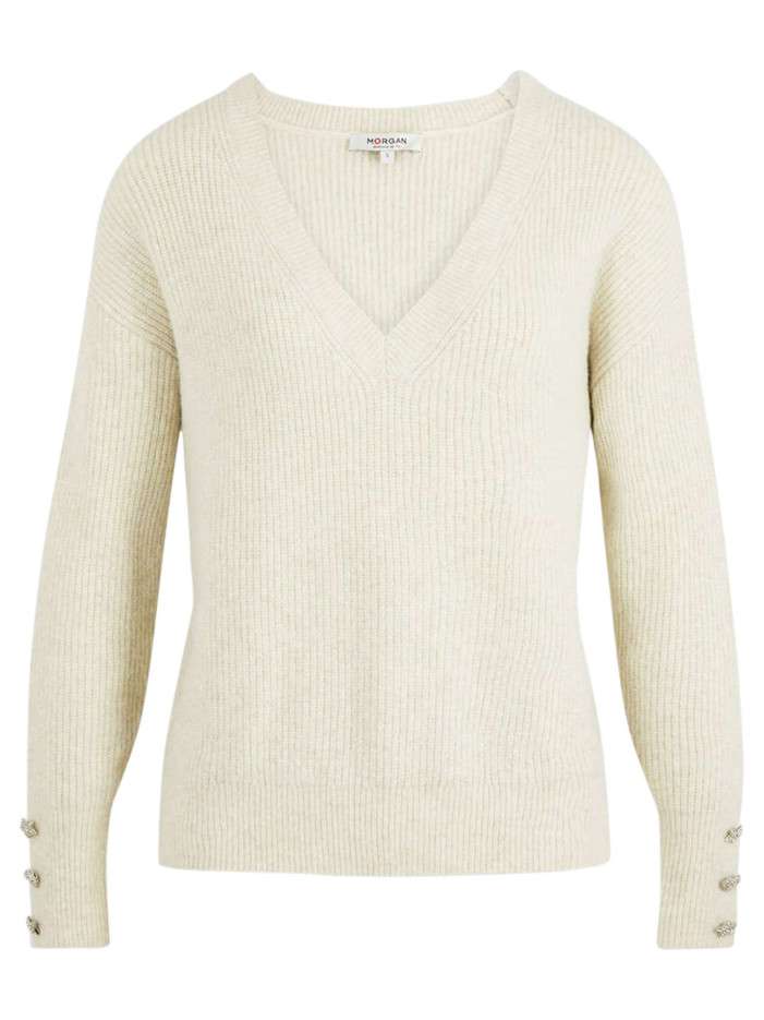 Pull écru uni pourvu d'un...