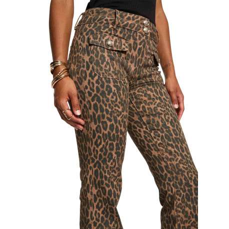 Pantalon Chino en coton à imprimé léopard avec passants pour la ceinture - Image 4