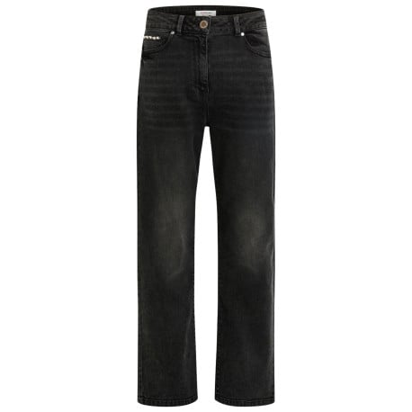 Jean en coton anthracite coupe droite pourvu de multiples poches