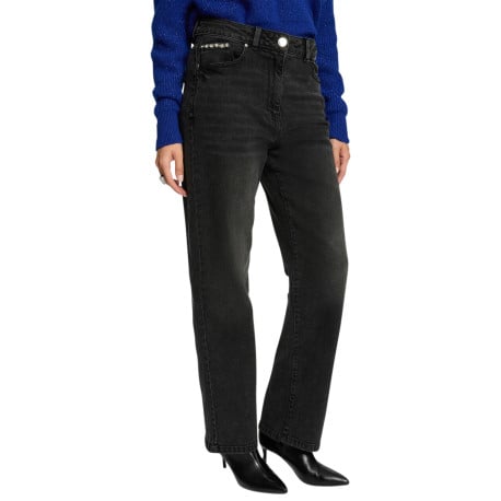 Jean en coton anthracite coupe droite pourvu de multiples poches - Image 2