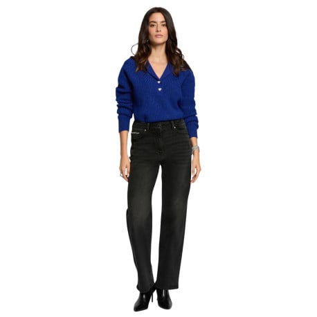 Jean en coton anthracite coupe droite pourvu de multiples poches - Image 5