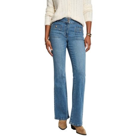 Jean en coton stone coupe bootcut pourvu de boutons dorés - Image 2