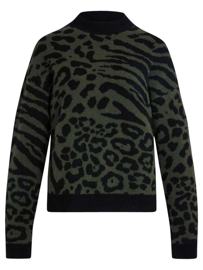 Pull kaki en maille...