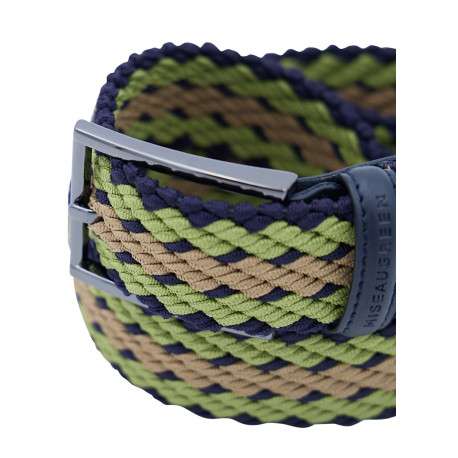 Ceinture kaki unie tressée avec une boucle de fermeture en argenté - Image 2
