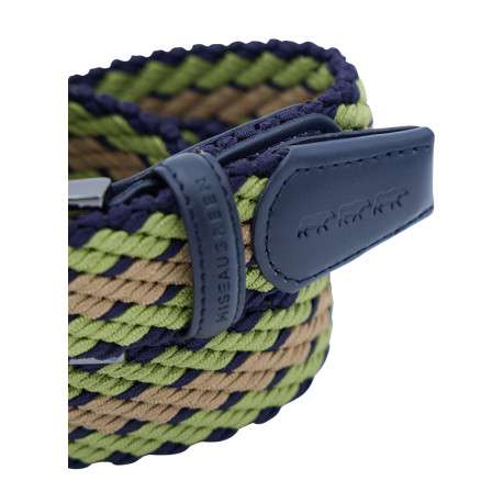 Ceinture kaki unie tressée avec une boucle de fermeture en argenté - Image 3