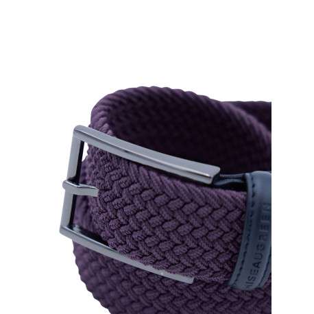 Ceinture bordeaux unie tressée avec une boucle de fermeture en argenté - Image 2