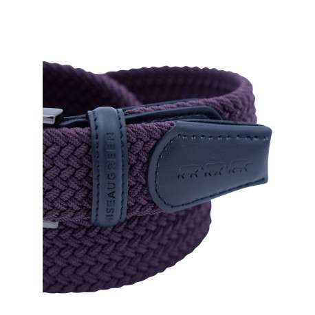 Ceinture bordeaux unie tressée avec une boucle de fermeture en argenté - Image 3