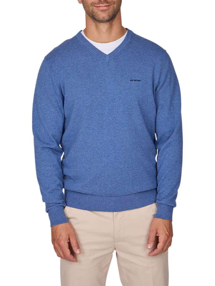 Pull en coton indigo uni...