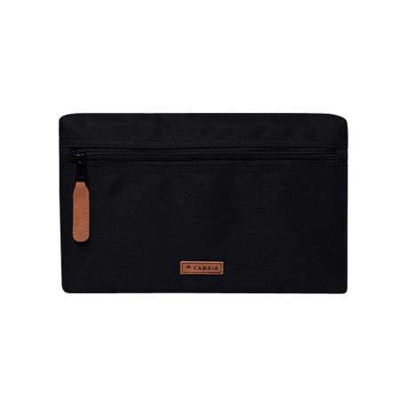 Pochette noire unie pourvue d'une fermeture zippée