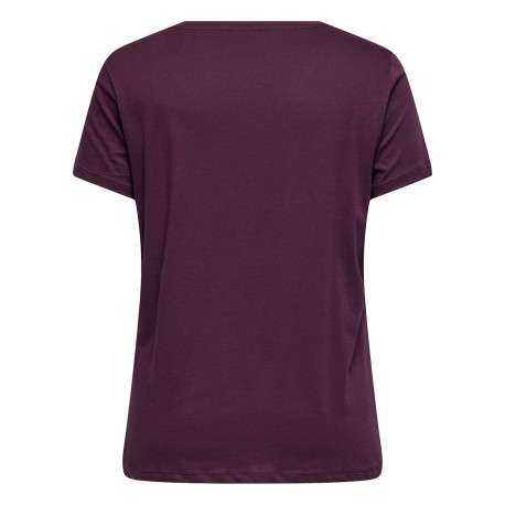 T-shirt en coton biologique bordeaux uni pourvu de manches courtes - Image 2