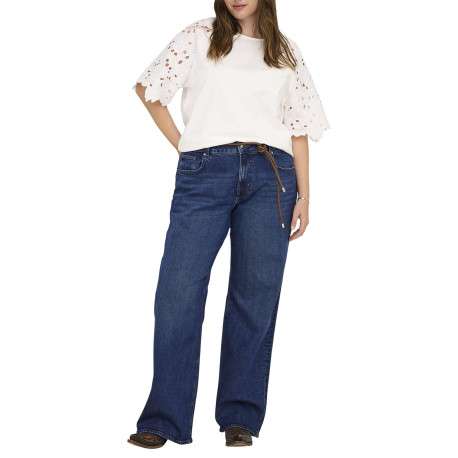 Jean en coton indigo coupe bootcut pourvu de passants pour la ceinture - Image 6