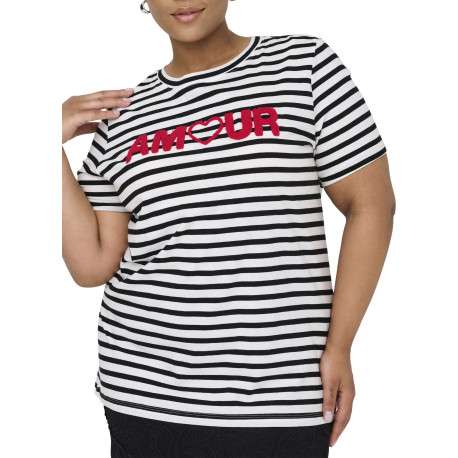 T-shirt en coton biologique blanc et marine orné d'un motif marinière - Image 3