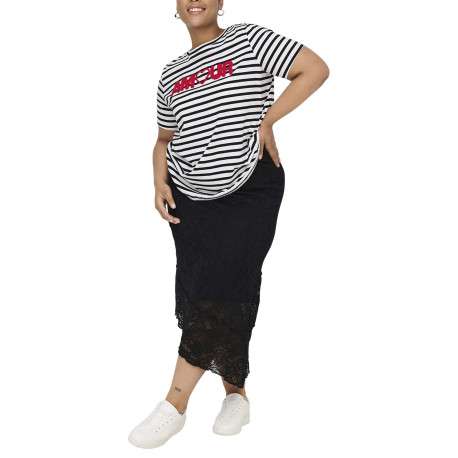 T-shirt en coton biologique blanc et marine orné d'un motif marinière - Image 6