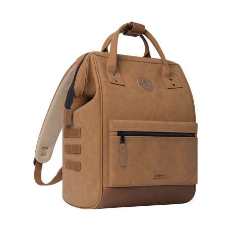Sac à dos camel effet cuir nubuck pourvu d'anses pour un porté mains - Image 4