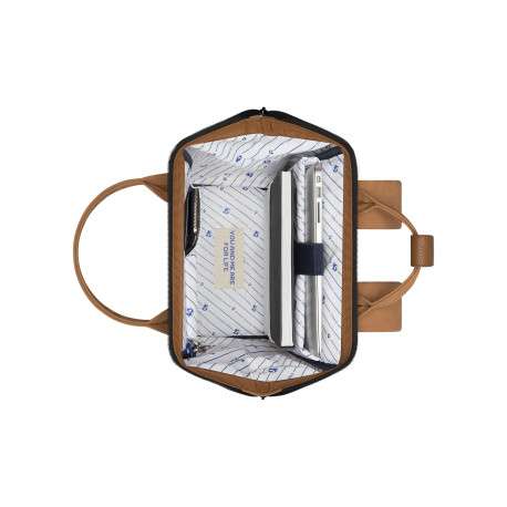 Sac à dos camel effet cuir nubuck pourvu d'anses pour un porté mains - Image 8