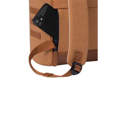 Sac à dos camel effet cuir nubuck pourvu d'anses pour un porté mains - Image 9