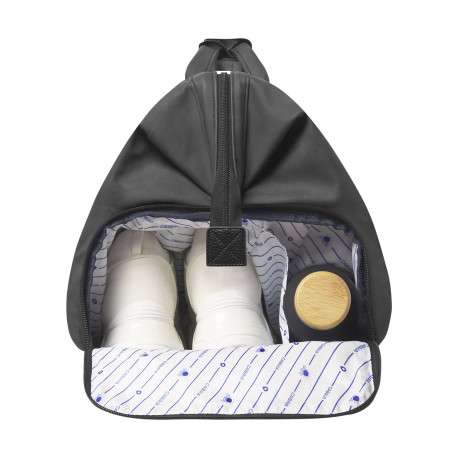 Sac gris uni pourvu de multiples rangements avec pochette incluse - Image 7