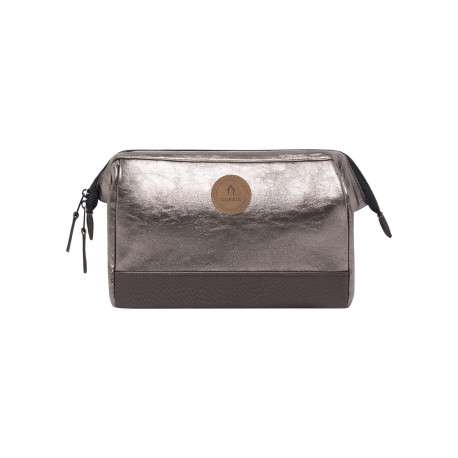 Trousse bronze satiné pourvue d'une fermeture zippée