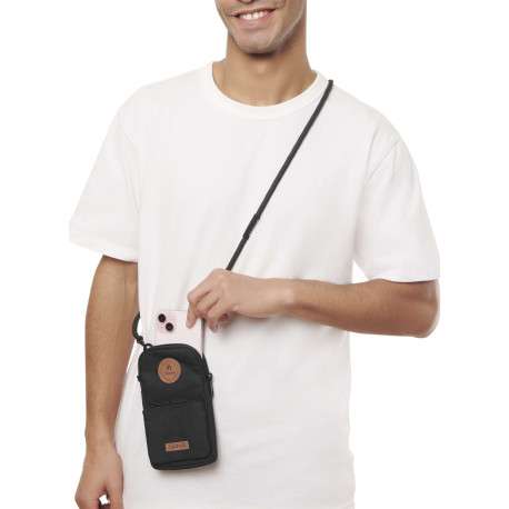 Pochette noire à bandoulière amovible pour téléphone portable - Image 4