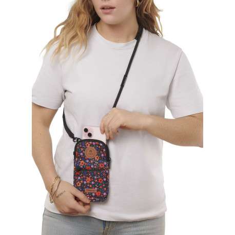 Pochette multicolore à bandoulière amovible ornée d'un motif floral - Image 4
