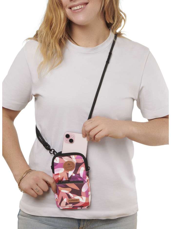 Coopay Sac à Bandoulière Pour Femme Avec Poche Téléphone - 2 Compartiments, Rose